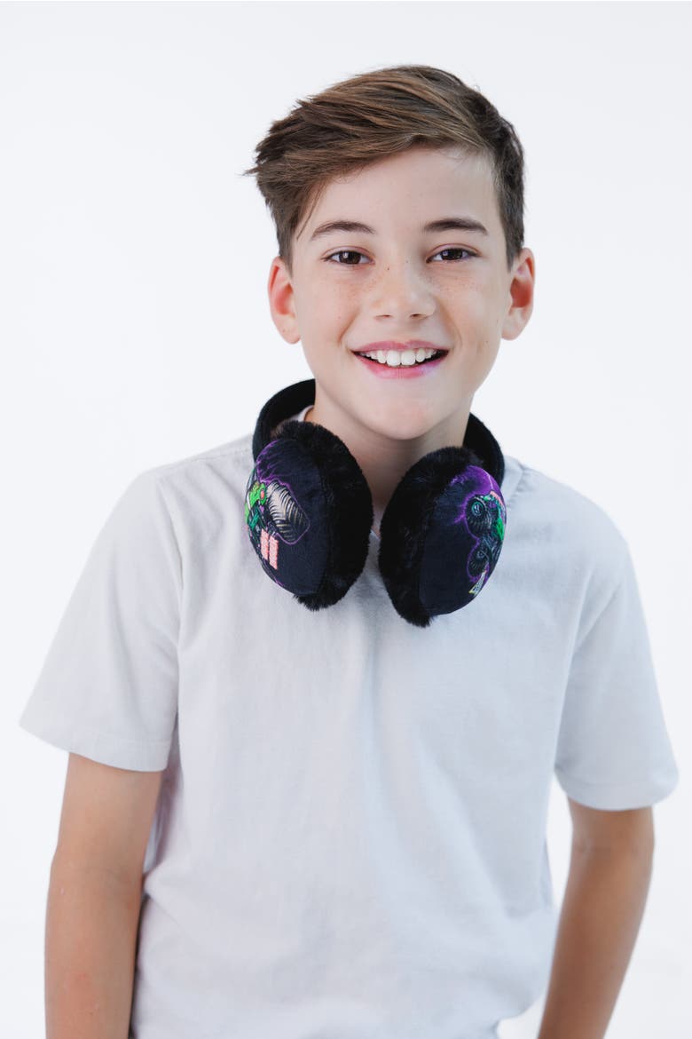 Grave Digger Fleece Earmuffs, Alternate, color, Grave Digger Black