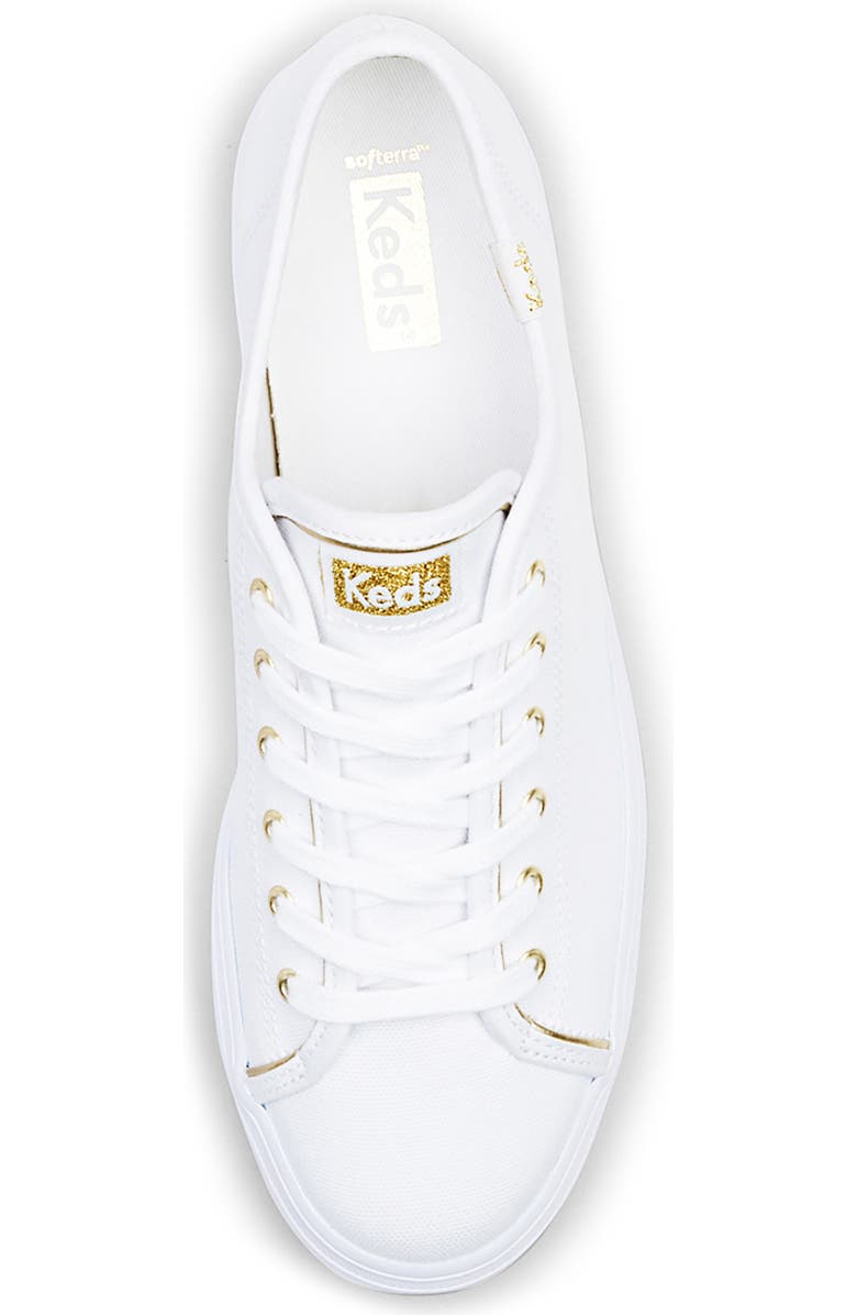 Keds<sup>®</sup> Triple Up Piped Platform Sneaker, Alternate, color, White/ Gold