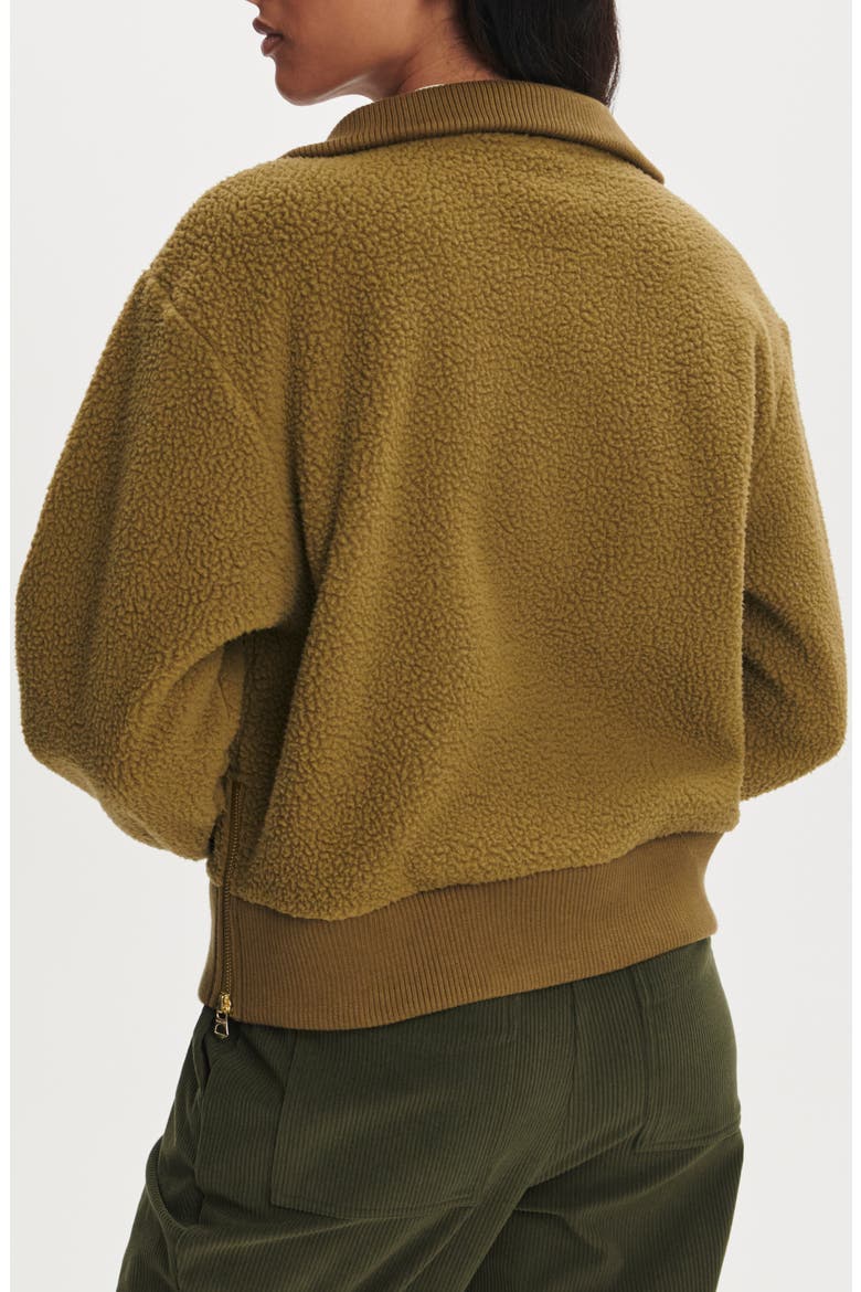 Jaylin High Pile Fleece Half-Zip Pullover, Alternate, color, OLIVE LEAF