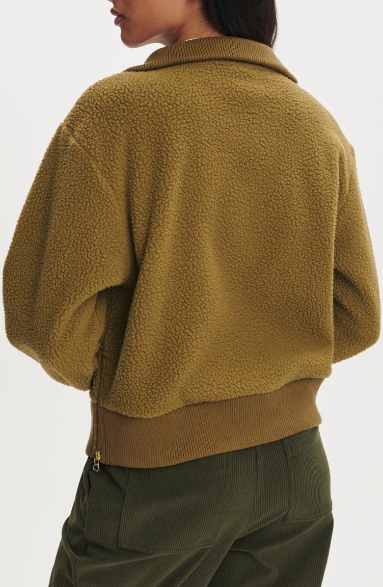 Varley Jaylin High Pile Fleece Half-Zip Pullover, Alternate, color, Olive Leaf
