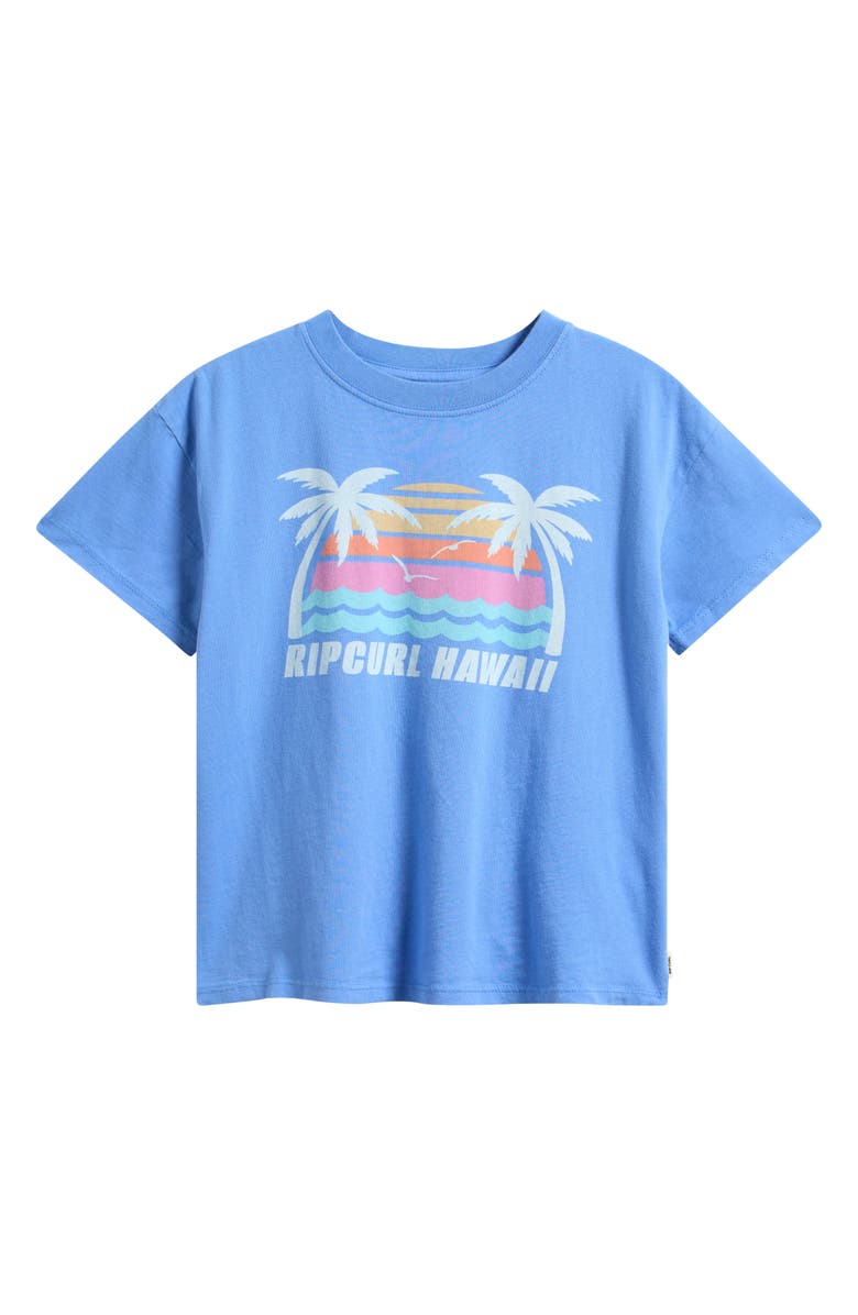 Rip Curl Kids' Malibu Relaxed Graphic T-Shirt, Main, color, Cornflower Blue Hawaii