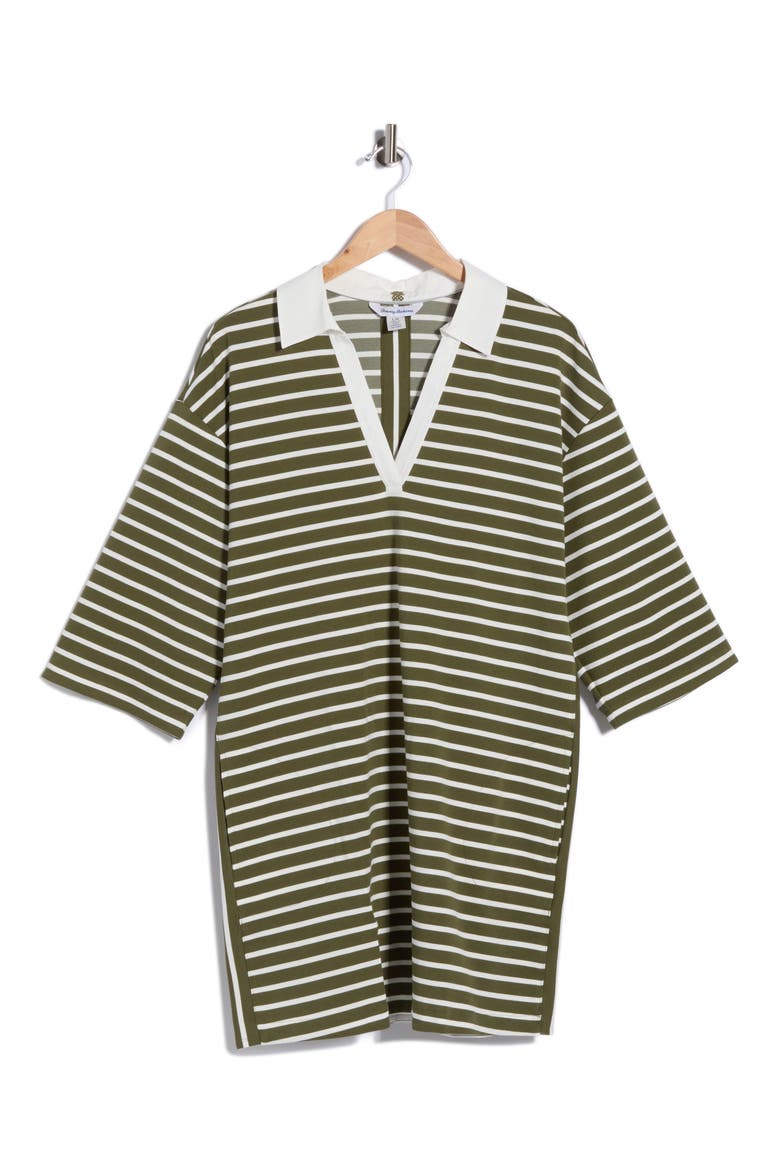 Jovanna Stripe Cotton Blend Shift Dress, Main, color, OLIVE TREE