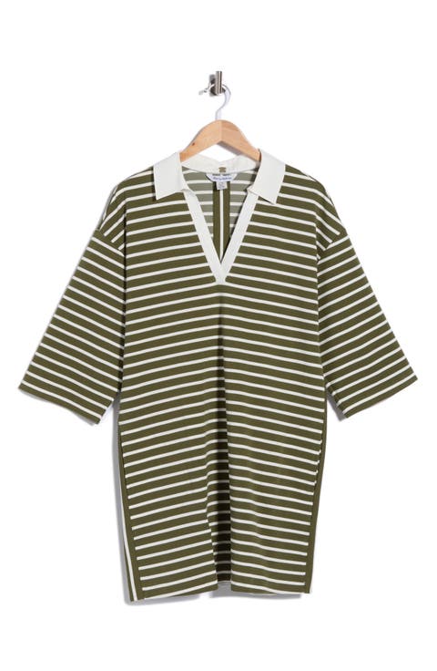 Jovanna Stripe Cotton Blend Shift Dress