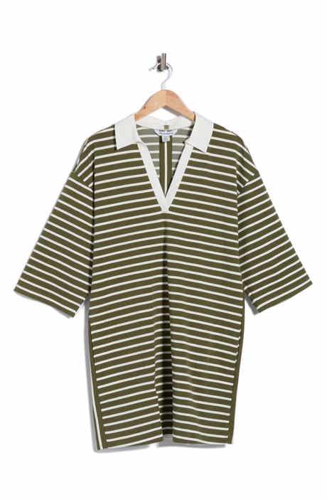 Jovanna Stripe Cotton Blend Shift Dress