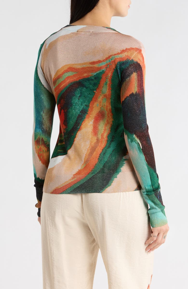 Desigual Print Thin Gauge Sweater, Alternate, color, Balneario