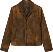 John Varvatos Carson Stud Detail Suede Jacket
