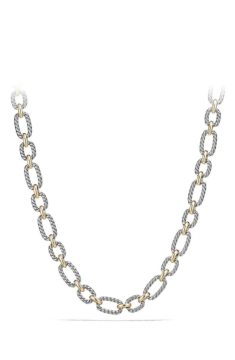 David Yurman Cushion Link Necklace with Blue Sapphires, Main, color, 