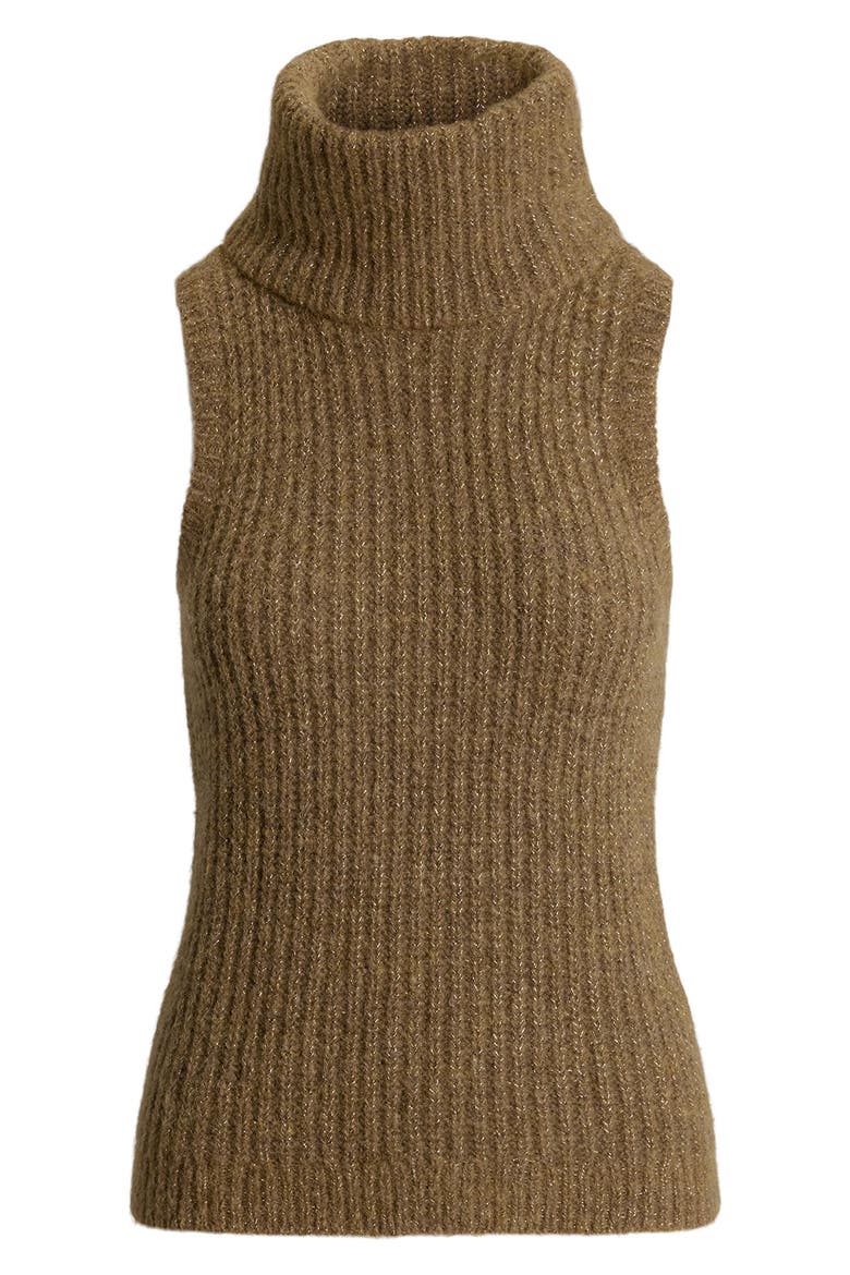Metallic Sleeveless Turtleneck Sweater, Alternate, color, MULTI