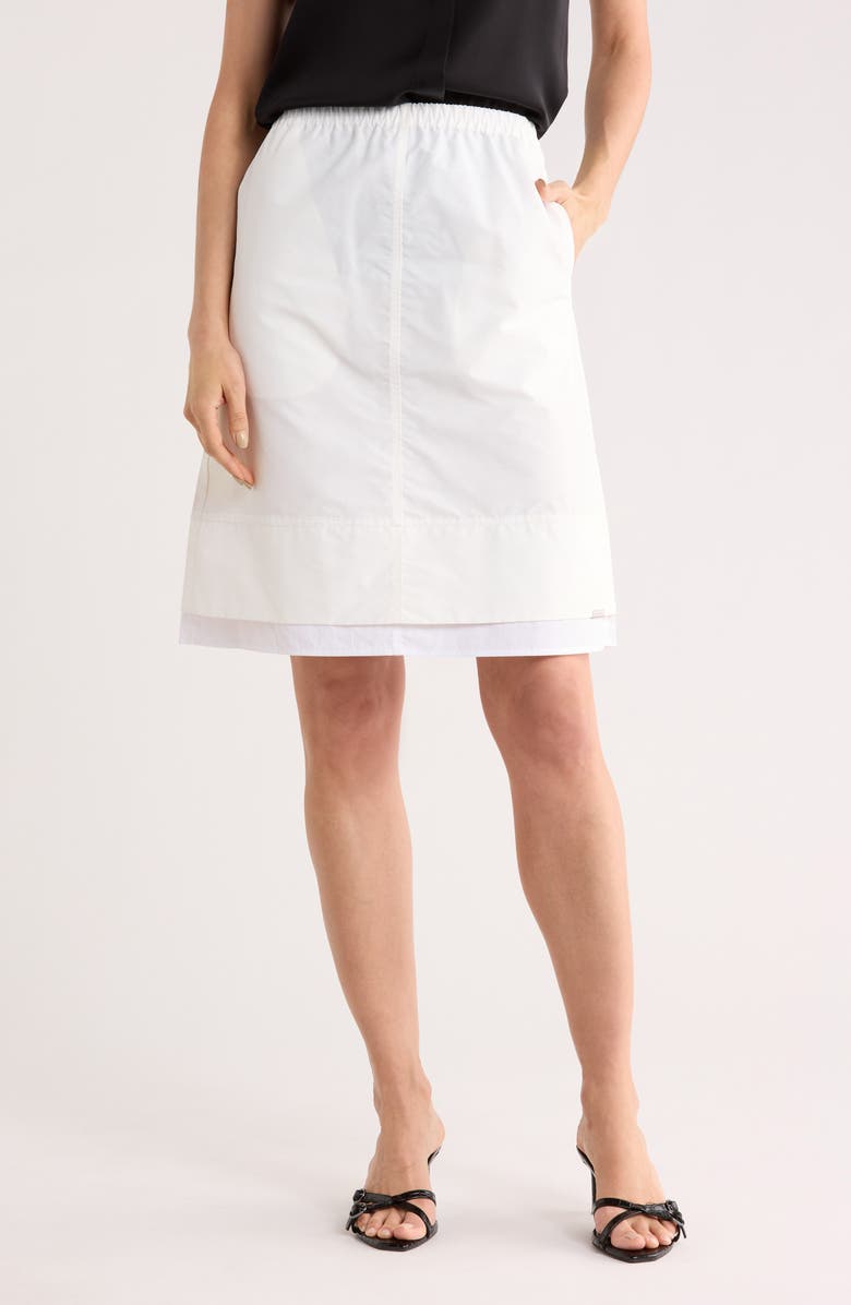 Simkhai Aubria Woven Tiered Skirt, Main, color, White