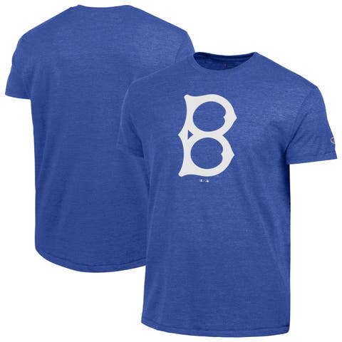 Men's Champion Royal Brooklyn Dodgers Cooperstown Logo Tri-Blend T-Shirt