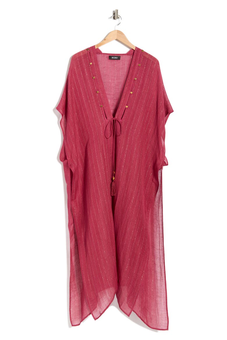 Pinstripe Woven Duster, Main, color, WINE