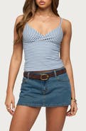 EDIKTED Emilea Stripe Stretch Cotton Camisole
