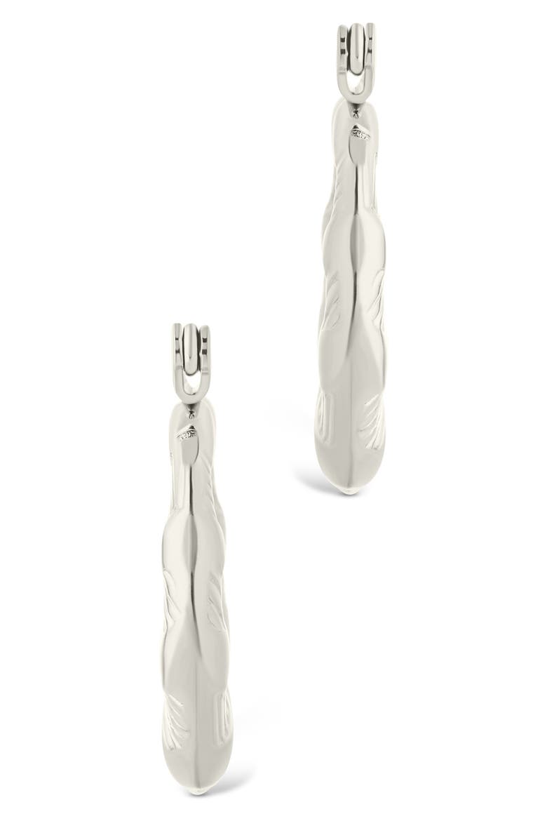 Amaryllis Hammered Hoop Earrings, Alternate, color, SILVER