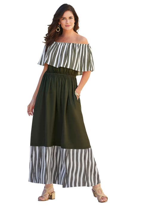Off-The-Shoulder Maxi Dress (Plus)