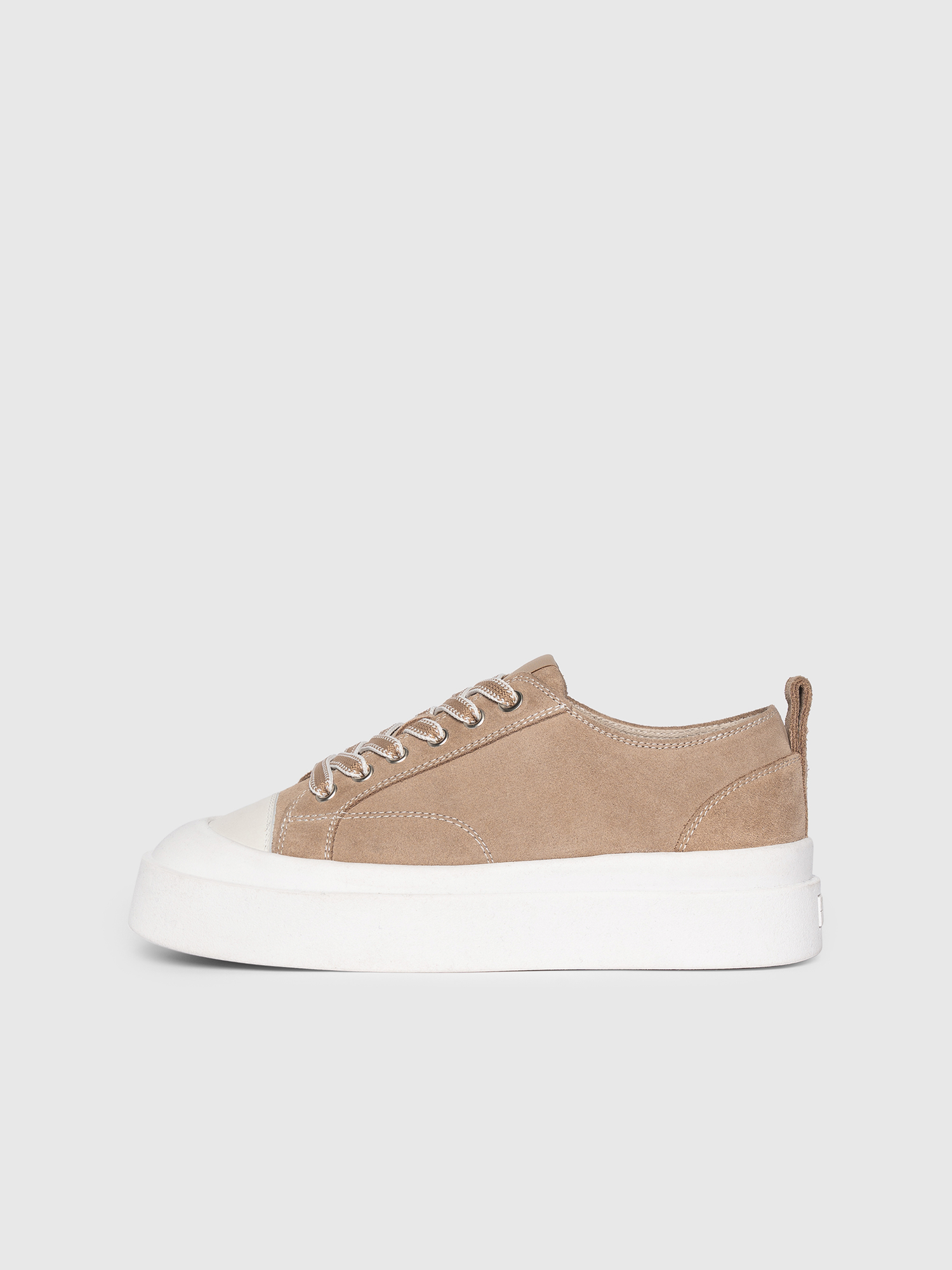 Vienna Suede Contrast Stitch Sneaker, Main, color, Beige