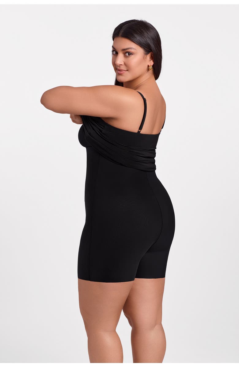 S3 Apparel Sculpting Shapewear Scoop Neck Cami Mini Dress, Alternate, color, Onyx Black