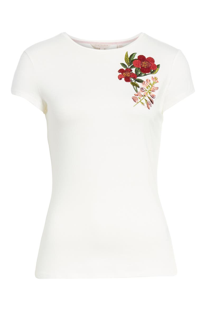 Laylar Kirstenbosch Embroidered Tee, Alternate, color, IVORY
