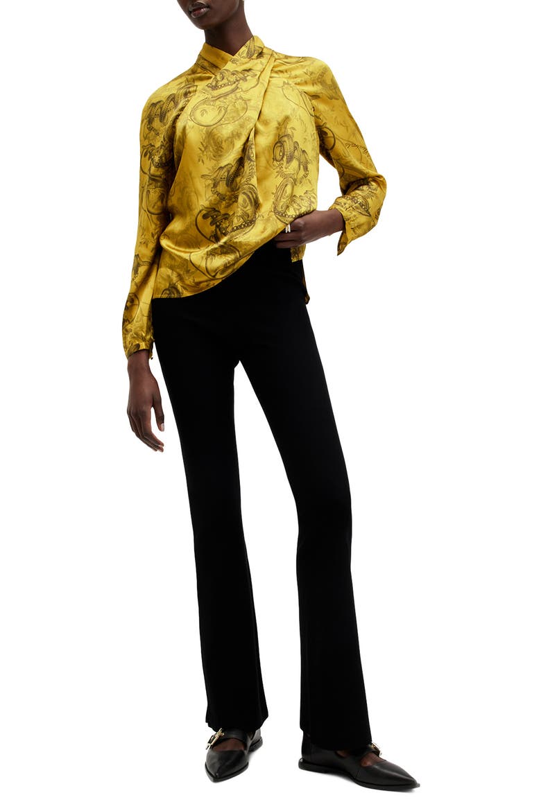Zola Long Sleeve Satin Top, Alternate, color, HELENA GOLD YELLOW