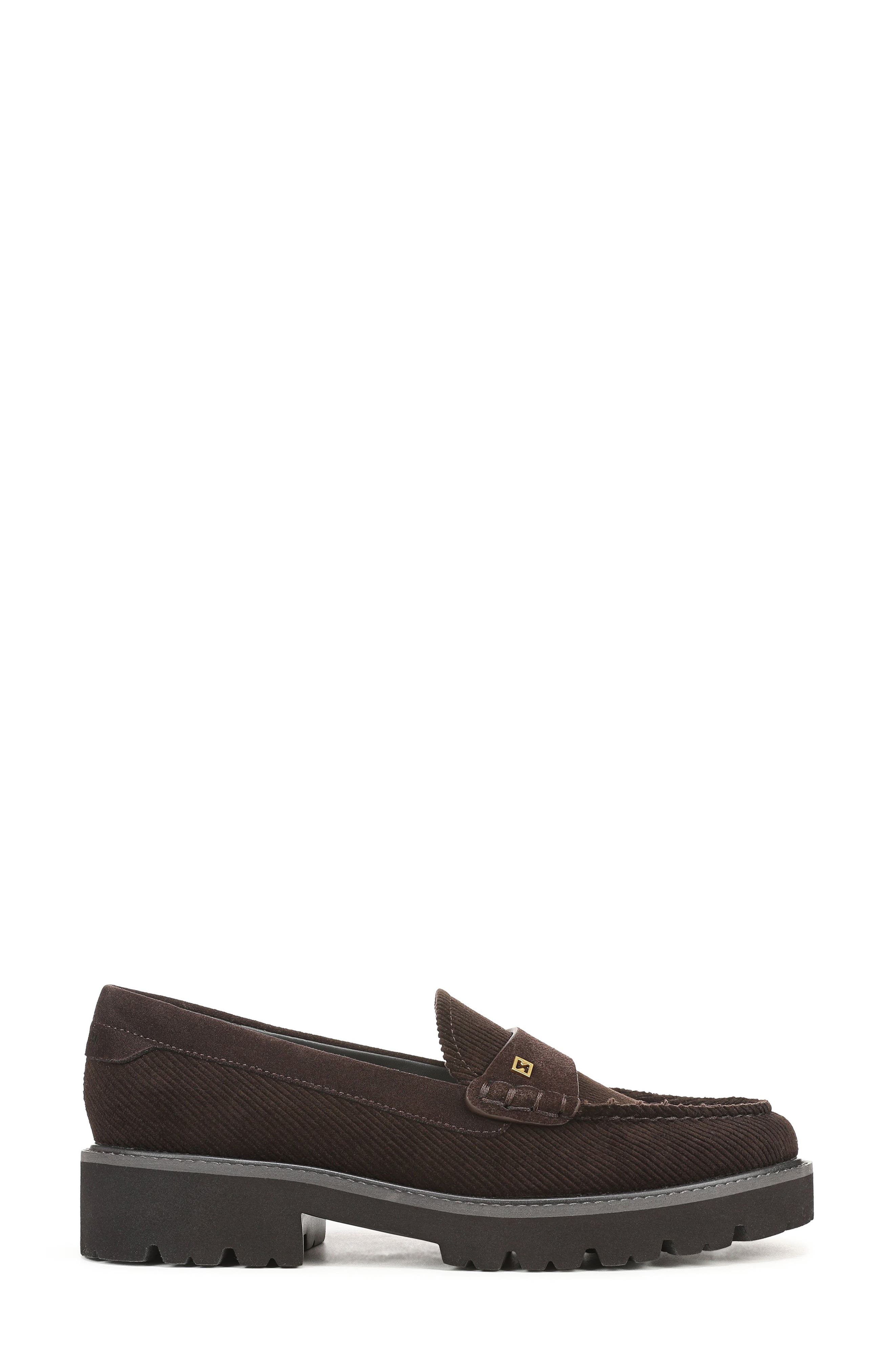 Saffron Lug Sole Loafer, Alternate, color, BROWN