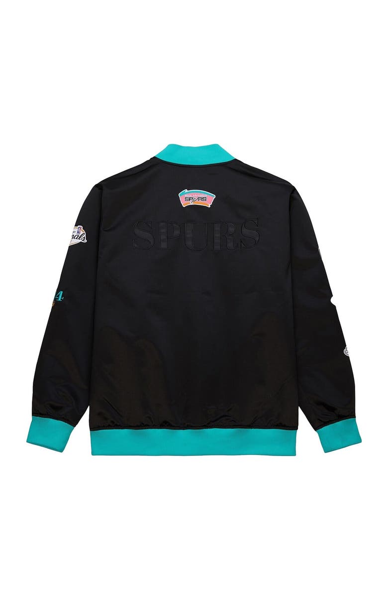 Mitchell & Ness Men's Mitchell & Ness Black San Antonio Spurs Hardwood Classics Team OG 3.0 Lightweight Satin Full-Snap Jacket, Alternate, color, Black