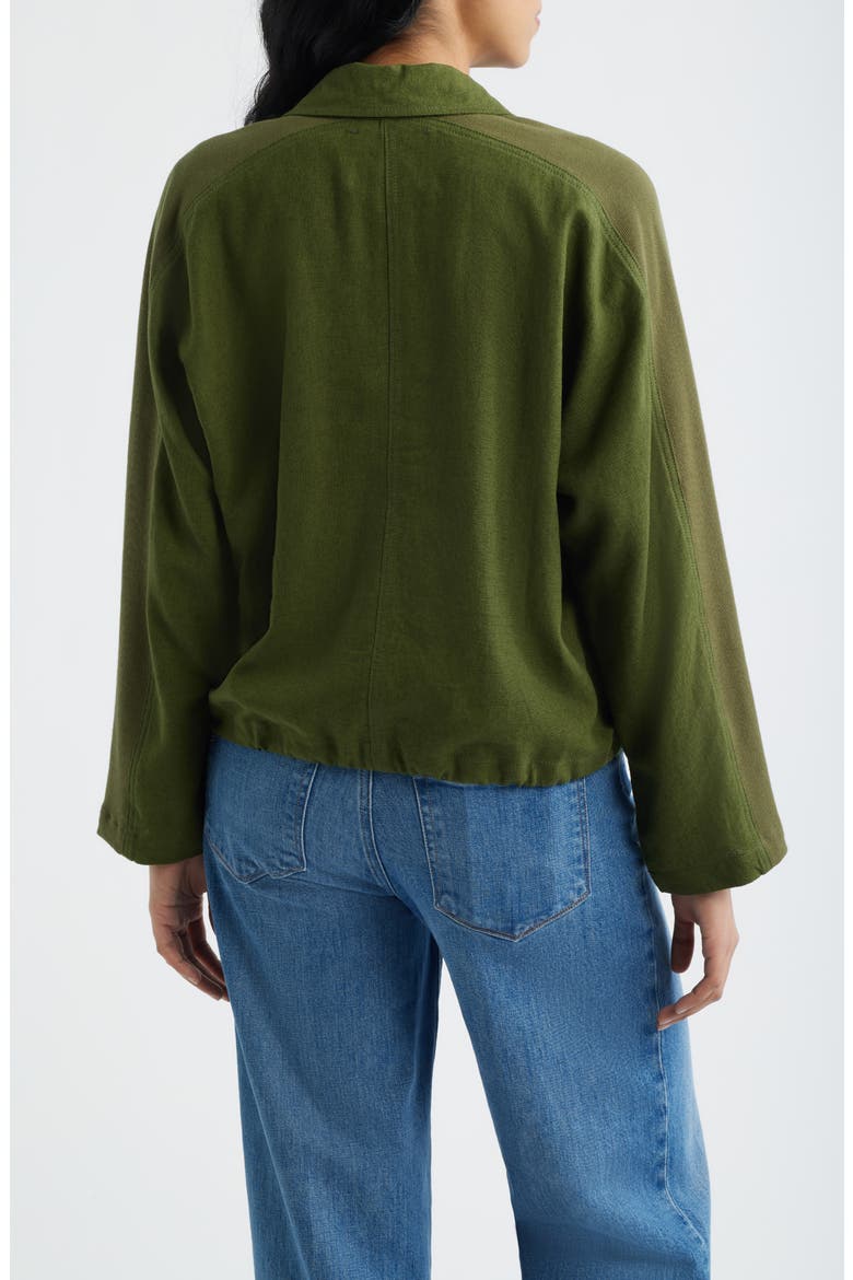 Crop Dolman Sleeve Shirt Jacket, Alternate, color, PINE