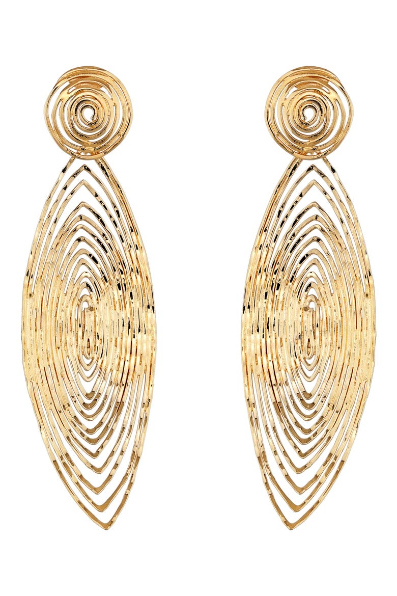 'Long Wave' Drop Earrings, Main, color, GOLD