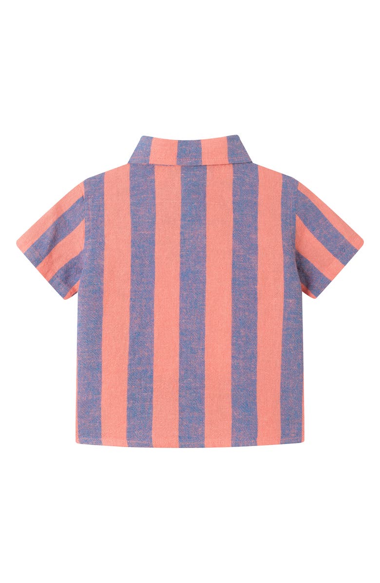 Andy & Evan Button-Up Shirt & Shorts Set, Alternate, color, Coral/ Blue