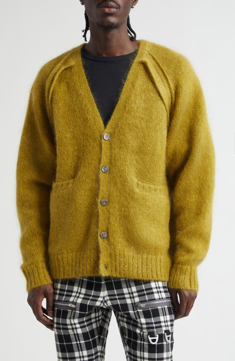 Mohair & Wool Blend V-Neck Cardigan