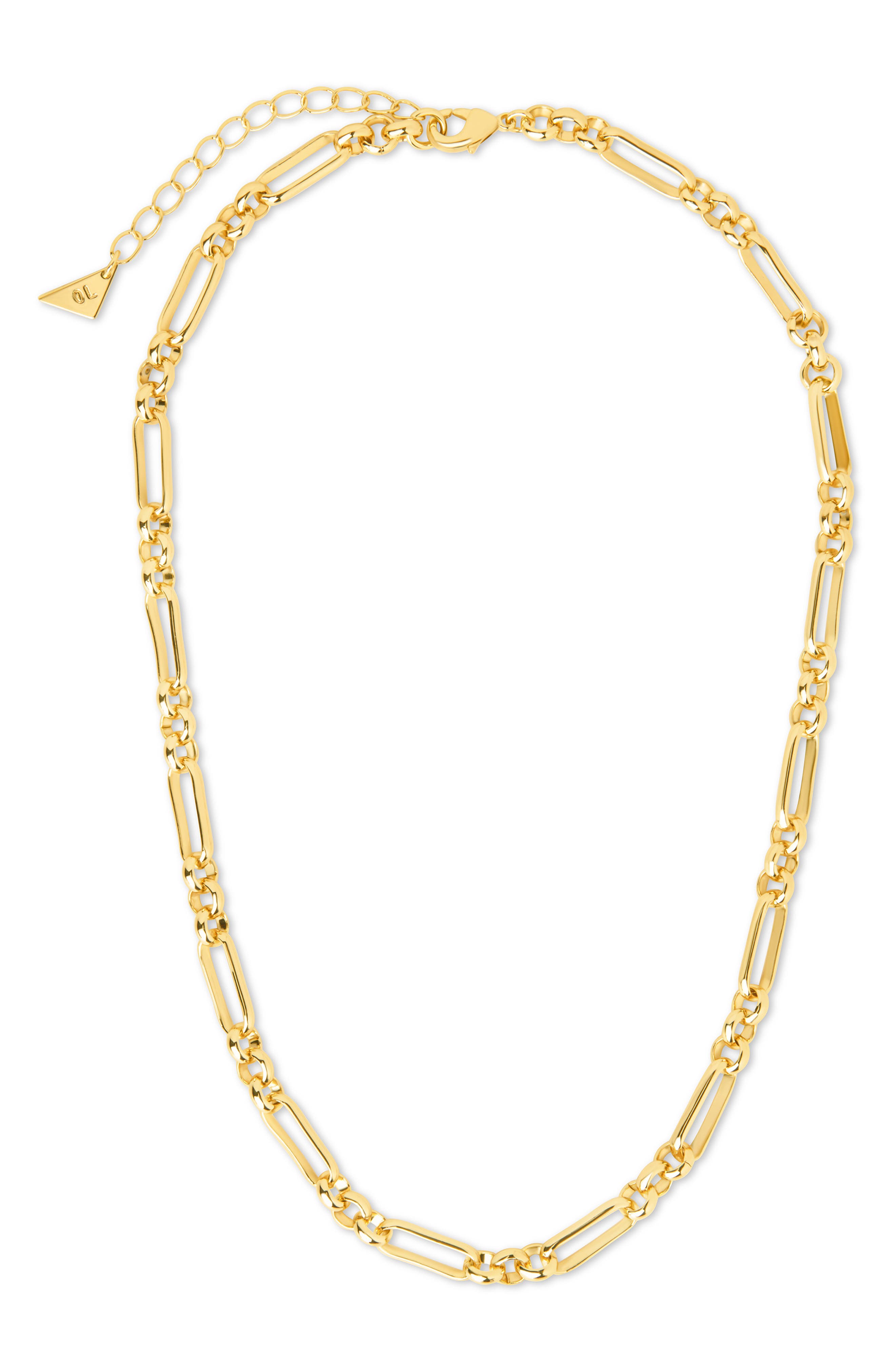 Sterling Forever Donata Mixed Link Chain Necklace