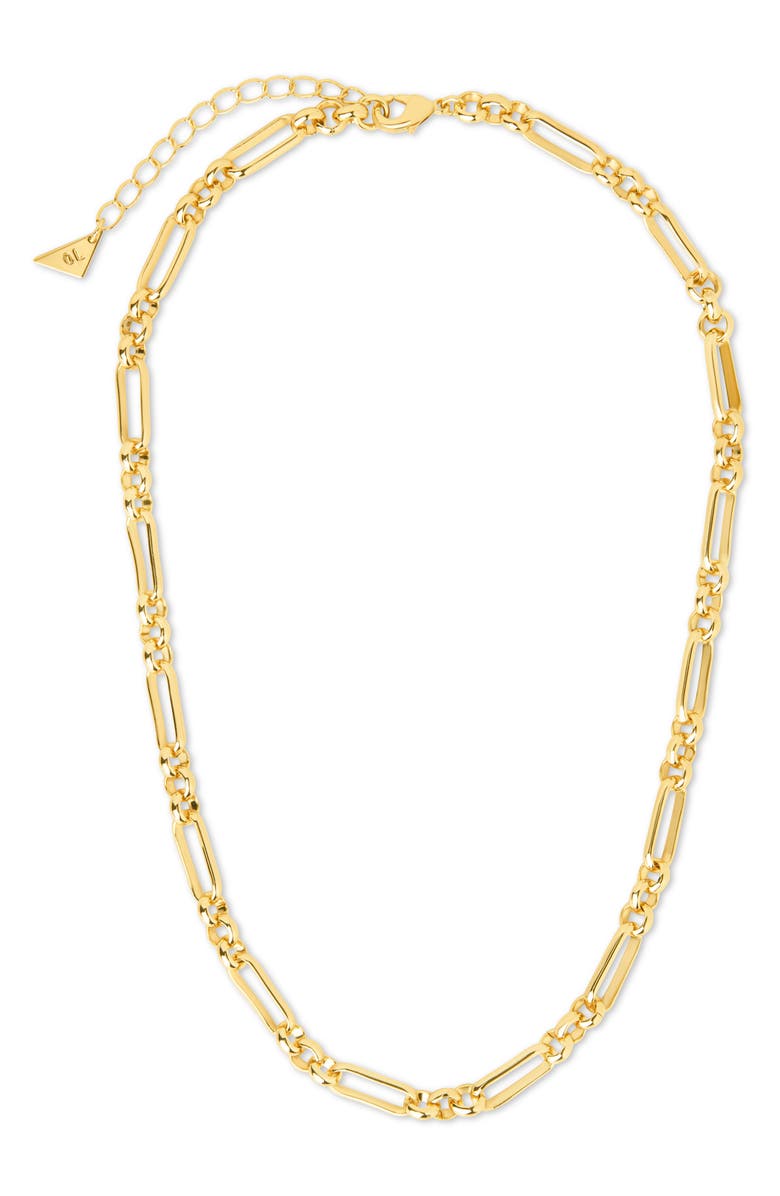 Sterling Forever Donata Mixed Link Chain Necklace, Main, color, Gold
