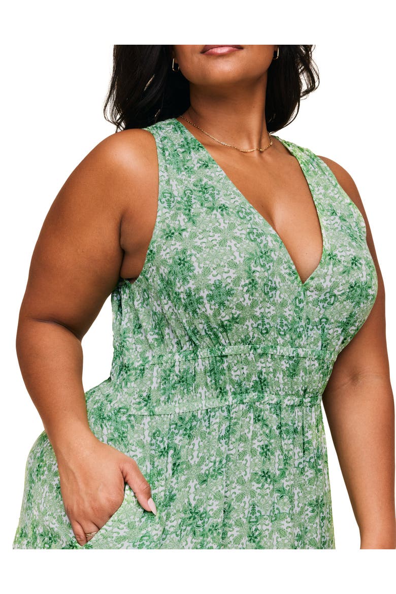 Zahira Lounge Dress, Alternate, color, Geo green