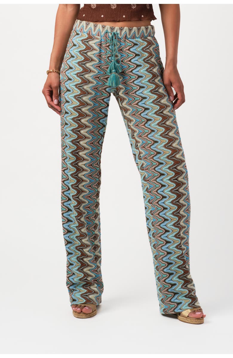 Calypso St. Barth Blaire Pant, Main, color, Blue Multi Zig-Zag