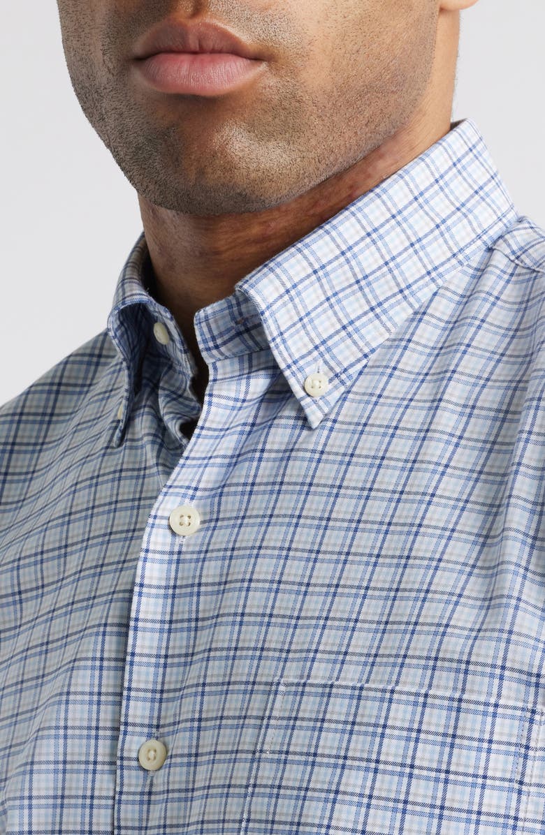 Peter Millar Albert Crown Lite Check Performance Button-Down Shirt, Alternate, color, Blue Freesia