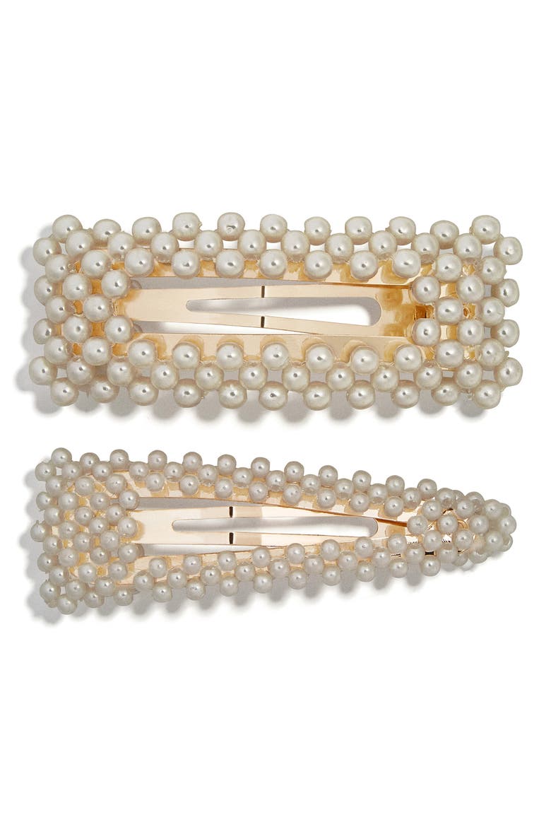 Scarlett Set of 2 Hair Clips, Alternate, color, IVORY