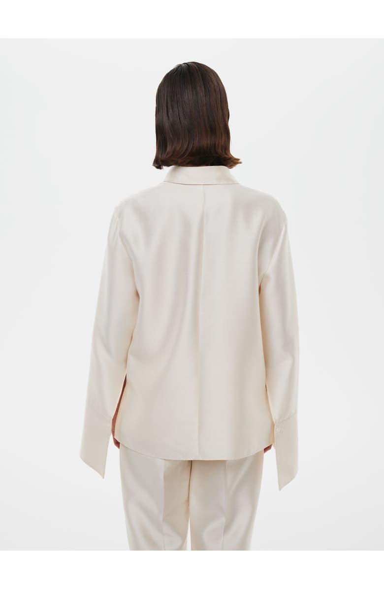 Alas Silk-Wool Blend Fitted Shirt, Alternate, color, Cream White