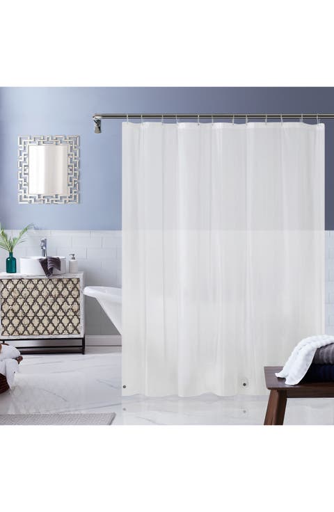 White Linear Shower Curtain