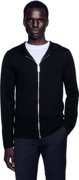 SANDRO Zipped cardigan with hood
