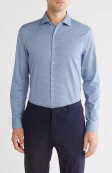 Perry Ellis Slim Fit Double Edge Texture Dress Shirt