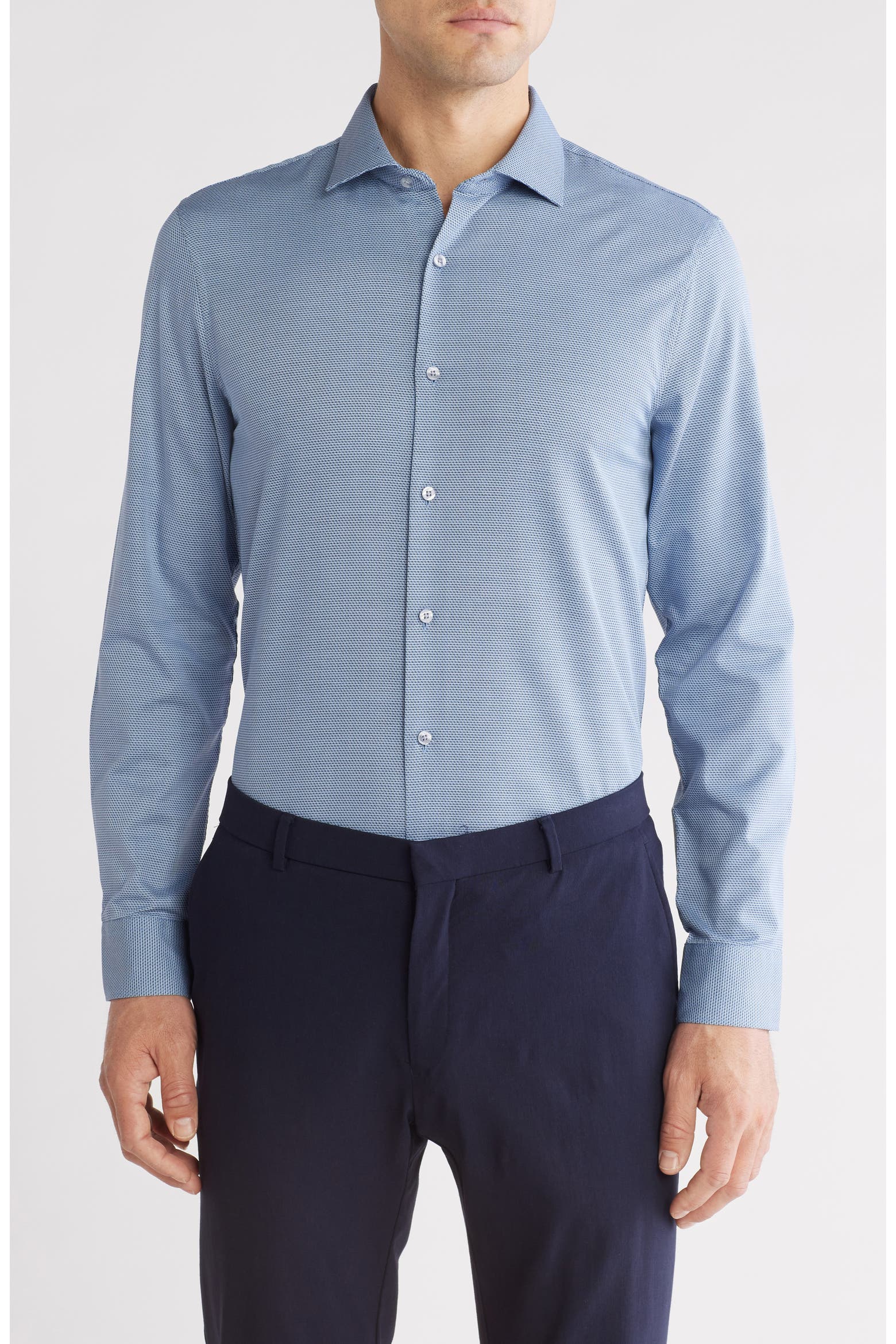 Perry Ellis Slim Fit Double Edge Texture Dress Shirt (Men) | Nordstromrack