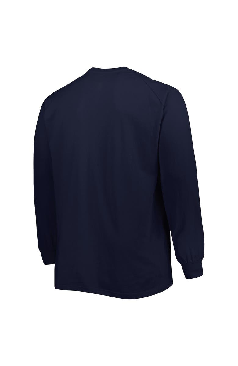 PROFILE Men's Navy Michigan Wolverines Big & Tall Two-Hit Long Sleeve T-Shirt, Alternate, color, 