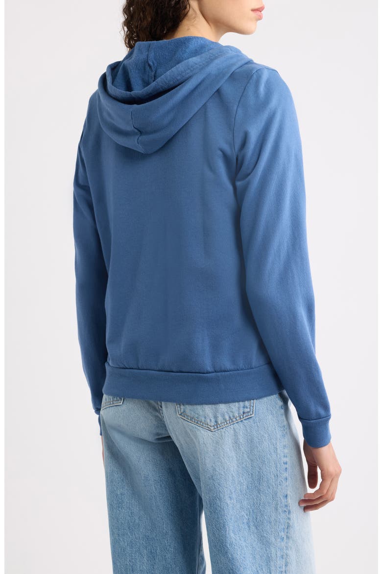Afternoon Cotton Blend Zip Front Hoodie, Alternate, color, FADED NAVY
