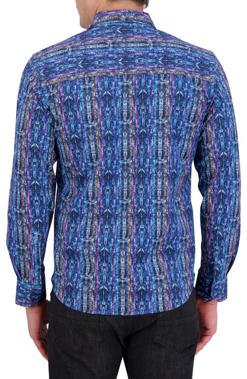 Shop Robert Graham Oasis Knit Button-up Shirt In Blue Multi