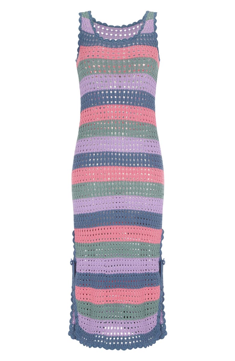 Capittana Sami Multicolor Crochet Sleeveless Cover-Up Dress, Alternate, color, Multicolor Purple