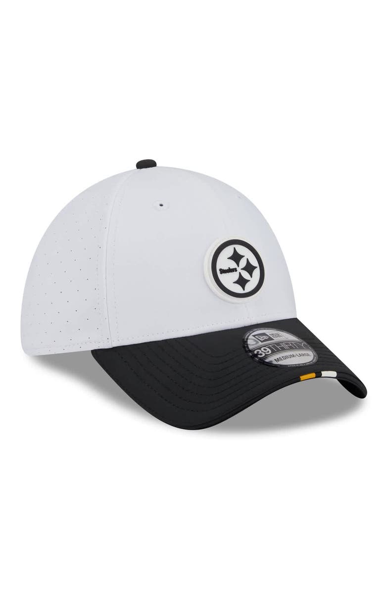 New Era Men's New Era White/Black Pittsburgh Steelers 2025 NFL Training Camp 39THIRTY Flex Hat, Alternate, color, White