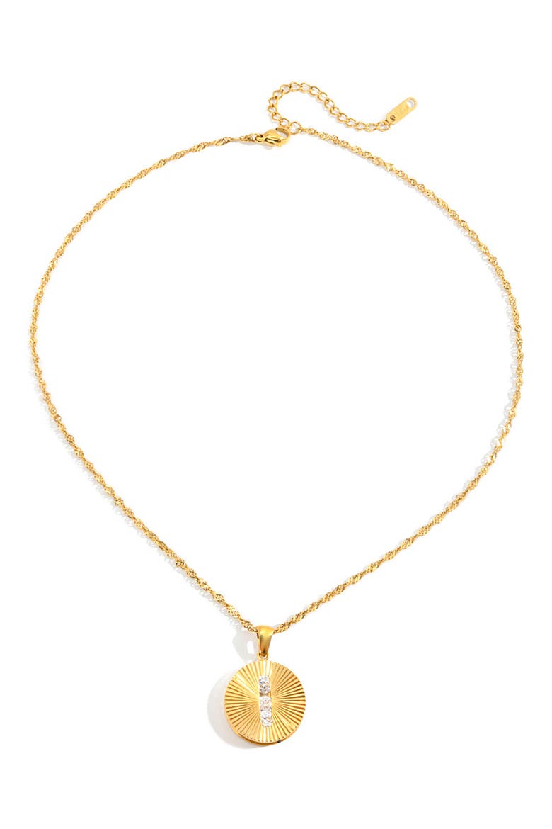 Radiant Disc Pendant Necklace, Main, color, GOLD