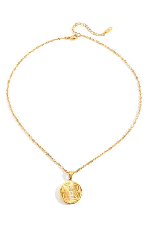 Radiant Disc Pendant Necklace