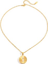 LA MENO Radiant Disc Pendant Necklace