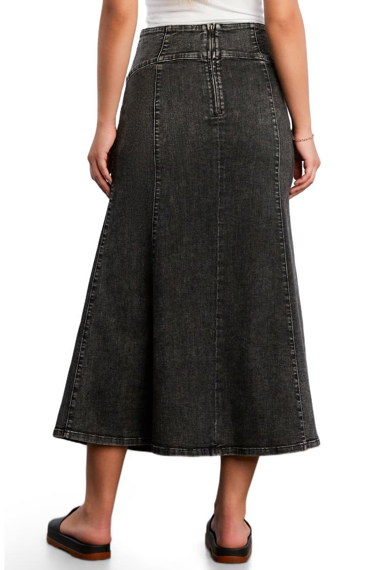 Bellas Denim Midi Skirt, Alternate, color, SOFT GREY