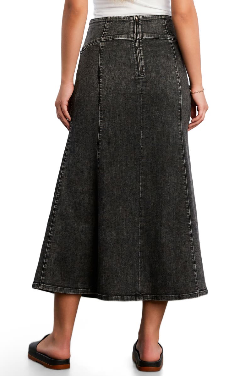 Wash Lab Denim Bellas Denim Midi Skirt, Alternate, color, Soft Grey