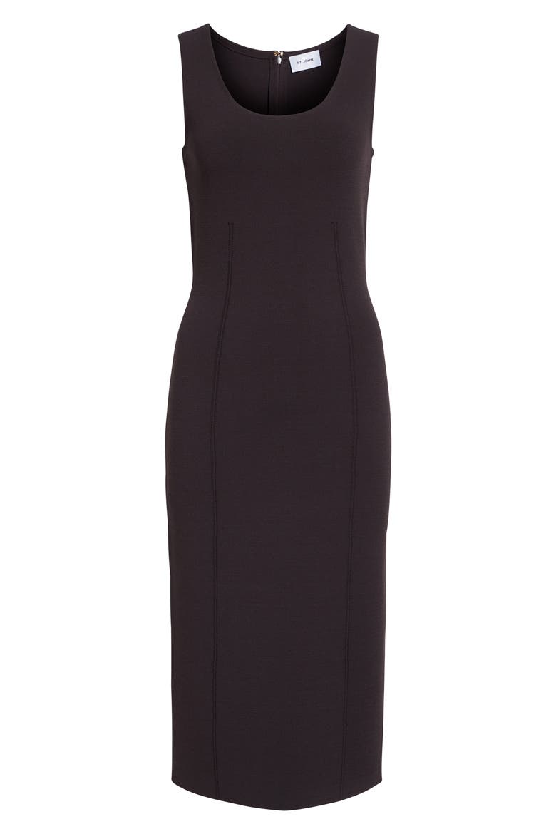 Santa Roma Knit Scoop Neck Dress, Alternate, color, CHOCOLATE